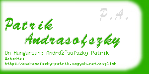 patrik andrasofszky business card